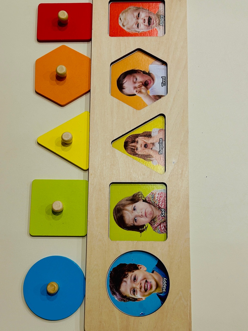 Kids Emotion and Shape Matching Puzzle - Green and Yellow
